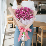 Francesca pink baby's breath surprise birthday Selangor same-day delivery online florist