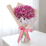 Francesca pink baby's breath bouquet anniversary flower delivery KL Heva Gifts