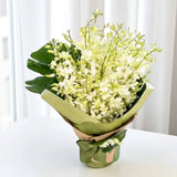 Frozen white orchid bouquet wedding flower delivery Klang Valley Heva Gifts