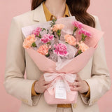 Graceful Duo – Pink and Peach Carnations Bouquet