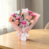 Graceful Duo – Pink and Peach Carnations Bouquet