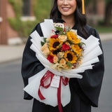 Sunflower mixed rose graduation flowers Petaling Jaya Heva Gifts florist