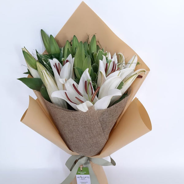 Fresh White Lily Bouquet