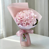 Hope pink hydrangea bouquet anniversary flower delivery KL Heva Gifts