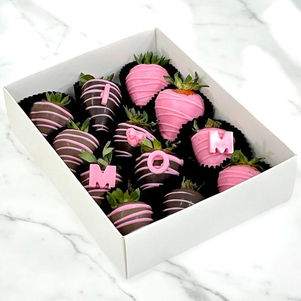 “I Love MOM” Chocolate-Dipped Strawberries