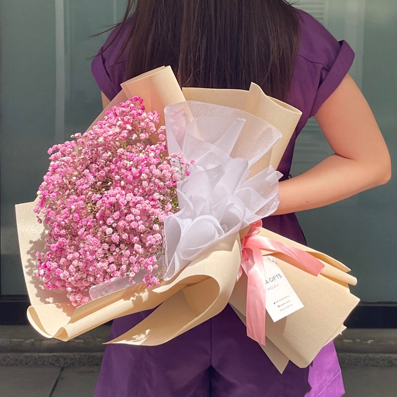 FRANCESCA Pink Baby's Breath Bouquet