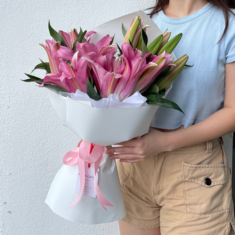 BASIL Pink Lily Bouquet