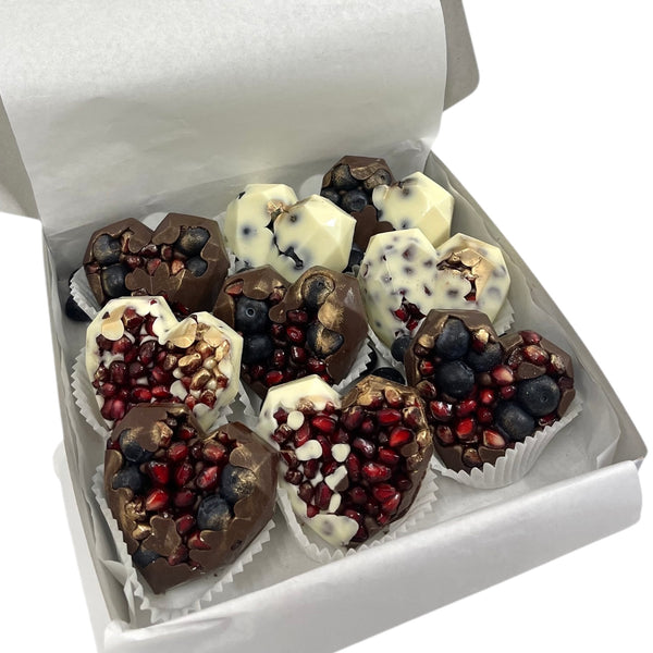 Heart-Shaped Chocolate Berry & Pomegranate