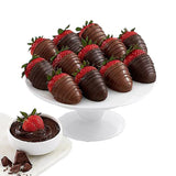 Dark and milk chocolate strawberries