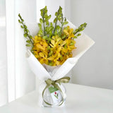 Laila yellow orchid bouquet get well soon flower delivery Selangor Heva Gifts