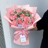 Luna mixed pink carnations and roses bouquet romantic gift Klang Valley florist