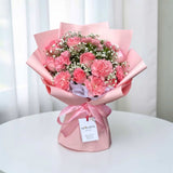 Luna pink carnation rose baby's breath birthday gift KL same-day delivery online florist