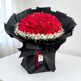 Luxury 100 red rose bouquet marriage proposal flower delivery Klang Valley Heva Gifts