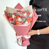 Malina chocolate strawberry rose bouquet Valentine's gift KL Heva Gifts