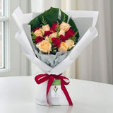 Natalie premium champagne and red rose bouquet anniversary flower delivery Petaling Jaya Heva Gifts