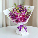 Norah fresh purple orchid bouquet anniversary flower delivery Petaling Jaya Heva Gifts
