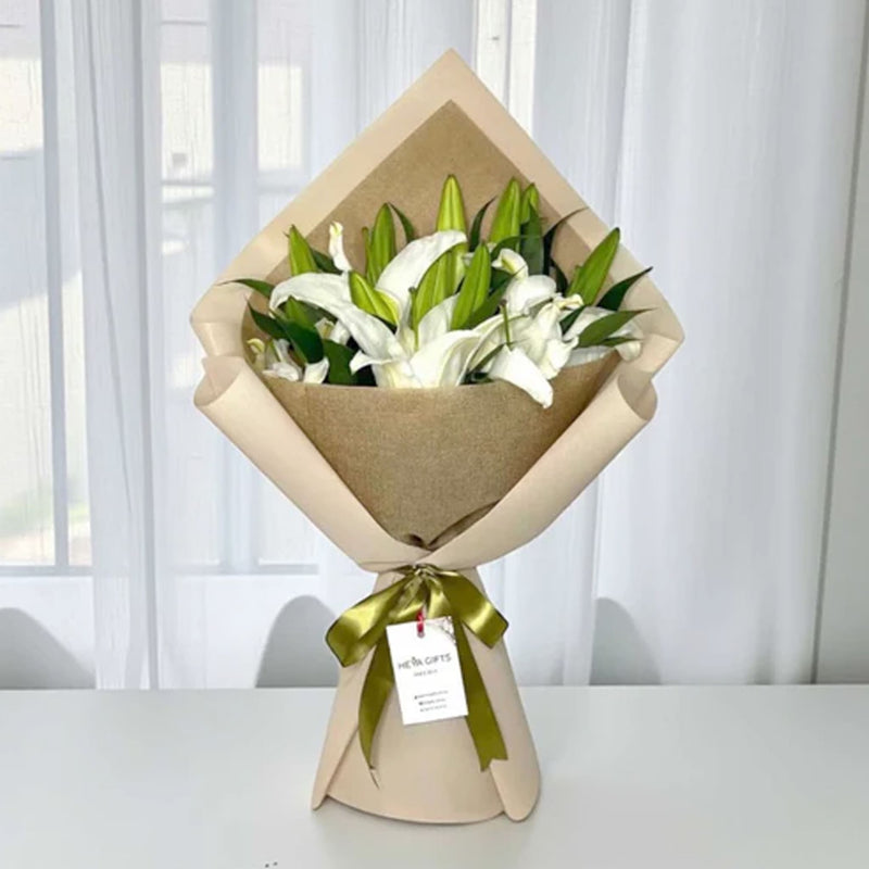 white lily gifts OLYMP White Lily Bouquet | Wedding Klang Valley
