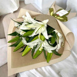 Olymp white lily bouquet KL birthday gift delivery Heva Gifts
