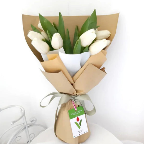 PERFECTION WHITE TULIP BOUQUET