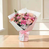 Pink Elegance – Roses and Carnations Bouquet