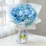 Prosperity blue hydrangea bouquet anniversary delivery Klang Valley Heva Gifts