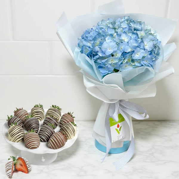 PROSPERITY Hydrangea and Chocolate Set