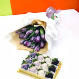 PURPLE RAIN Tulips and Chocolate Set