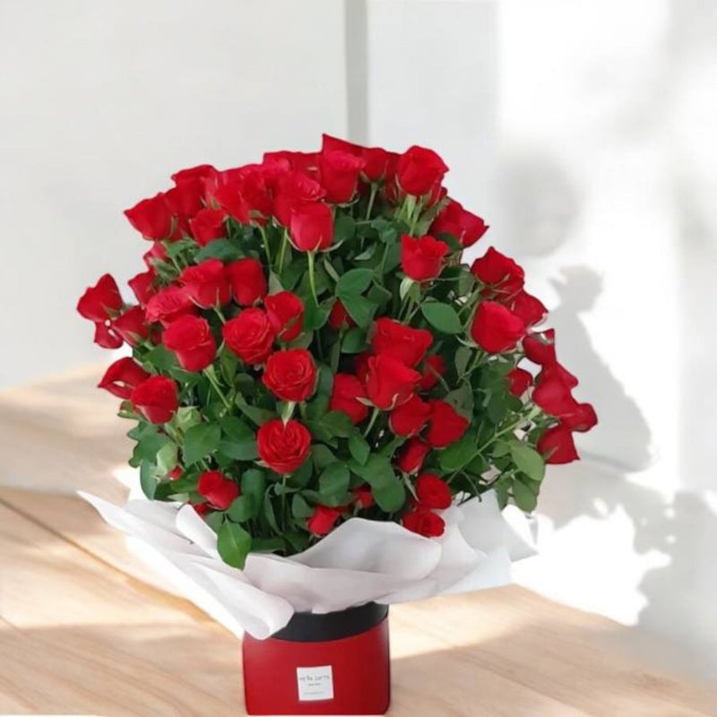 RED SURPRISE Premium Rose Box Arrangement