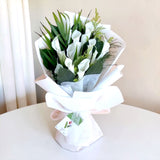 Simona white calla lily bouquet wedding flower delivery Petaling Jaya Heva Gifts