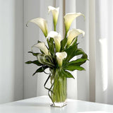 Soledat white calla lily glass vase wedding flower delivery Klang Valley Heva Gifts