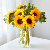 Sunshine sunflower vase arrangement get well soon flower delivery Johor Bahru Heva Gifts