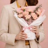 Sweet Serenity – Peach Carnations Bouquet