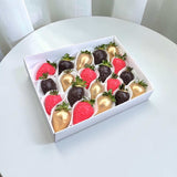 Sweet Gold chocolate-dipped strawberries with gold theme anniversary gift KL