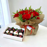 Tango Red rose and chocolate arrangement KL online flowers and gifts