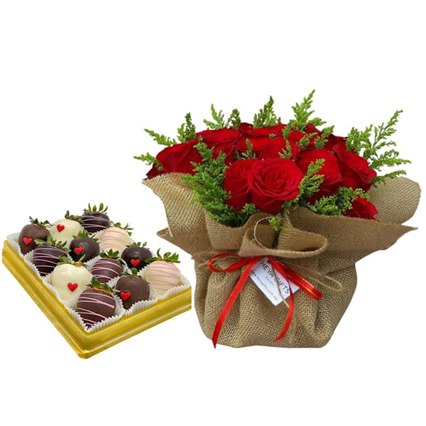 rose and chocolate gift