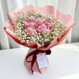 Tyra white baby's breath chocolate bouquet with same-day delivery KL