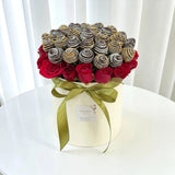 RUBY RED ROSE and CHOCOLATE STRAWBERRY BOX