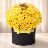 Yellow Miracle premium yellow roses box arrangement retirement flower delivery Kuala Lumpur Heva Gifts