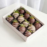 Zalina milk and white chocolate covered strawberries box KL Heva Gifts