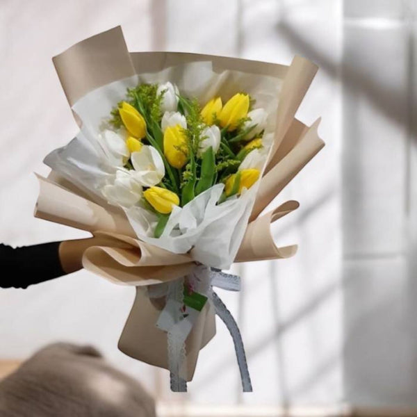 ZARA Yellow and White Tulip Bouquet