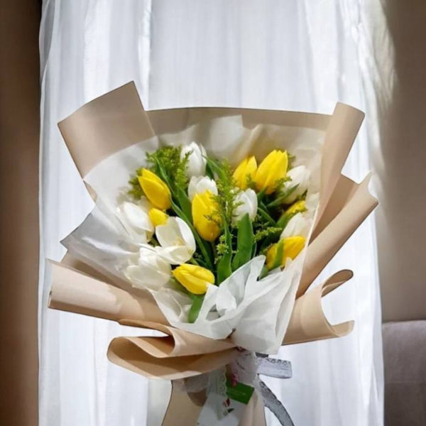 ZARA Yellow and White Tulip Bouquet