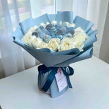ARABELLA White Rose and Chocolate Strawberry Bouquet