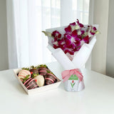 ARIA Purple Orchids and Chocolate Strawberries