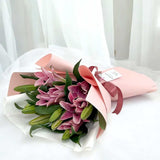 Basil Pink Lily Bouquet
