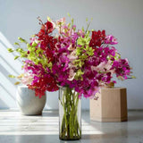 Blush in Purple mixed orchids tall glass vase corporate anniversary gift Klang Valley florist