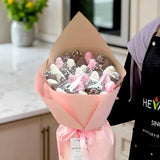 Caroline chocolate-covered strawberry bouquet birthday gift Heva Gifts