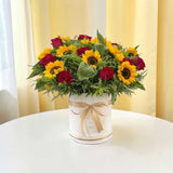 Sunflower rose floral box arrangement get well gift Klang Valley same-day delivery