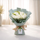 Carissa white rose bouquet anniversary new beginning gift Kuala Lumpur same-day delivery