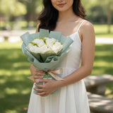 Carissa white roses bouquet sympathy congratulations gift KL florist
