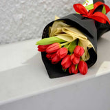 Curiosity red tulip bouquet anniversary flowers Kuala Lumpur Heva Gifts